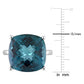 Original Amour 19 1/4 CT TGW Cushion Checkerboard London Blue Topaz Cocktail Ring in 14k White Gold