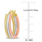 Original AMOUR 19mm Triple Row Twisted Hoop Earrings In 3-Tone Yellow, Rose and White 10K Gold