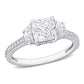 Original Amour 2 1/4 CT TW Three-Stone Diamond Engagement Ring in 14k White Godl