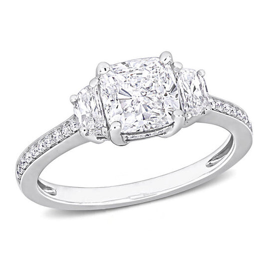 Original Amour 2 1/4 CT TW Three-Stone Diamond Engagement Ring in 14k White Godl