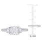 Original Amour 2 1/4 CT TW Three-Stone Diamond Engagement Ring in 14k White Godl