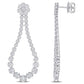 Original AMOUR 2 3/4 CT TDW Diamond Floral Teardrop Earrings In 14K White Gold