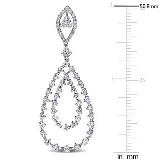 Original AMOUR 2 3/8 CT TW Diamond Teardrop Earrings In 14K White Gold