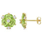 Original Amour 2 4/5 CT TGW Peridot and 1/4 CT TDW Diamond Oval Stud Earrings in 14k Yellow Gold