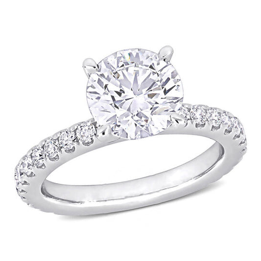 Original Amour 2 5/8 CT TW Certified Diamond Solitaire Engagement Ring in 14k White Gold