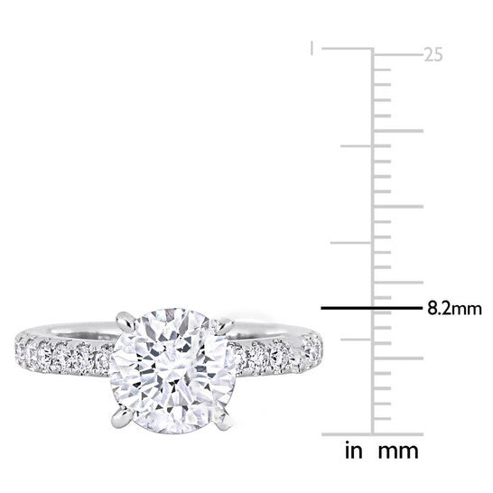 Original Amour 2 5/8 CT TW Certified Diamond Solitaire Engagement Ring in 14k White Gold