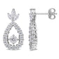 Original AMOUR 2 CT DEW Created Moissanite Teardrop Earrings In Sterling Silver