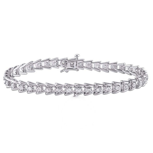 Original AMOUR 2 CT TW Diamond Tennis Bracelet In Sterling Silver