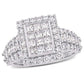 Original Amour 2 CT TW Princess and Round-Cut Diamond Cluster Square Engagement Ring in 14k White Gold JMS004939