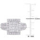 Original Amour 2 CT TW Princess and Round-Cut Diamond Cluster Square Engagement Ring in 14k White Gold JMS004939