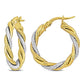 Original Amour 20mm Twisted Hoop Earrings in 10k Yellow and White Gold 20mm