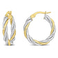 Original AMOUR 25mm Twisted Hoop Earrings In 2-Tone Yellow and White 10K Gold