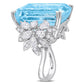 Original Amour 28 3/8 CT TGW Blue Topaz - Sky and 1 3/4 CT Multi-shape Diamond Ring in 14k White Gold