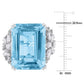 Original Amour 28 3/8 CT TGW Blue Topaz - Sky and 1 3/4 CT Multi-shape Diamond Ring in 14k White Gold