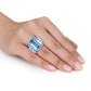 Original Amour 28 3/8 CT TGW Blue Topaz - Sky and 1 3/4 CT Multi-shape Diamond Ring in 14k White Gold