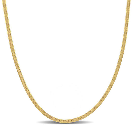 Original AMOUR 2mm Herringbone Chain Necklace In 10K Yellow Gold, 16 In