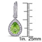 Original Amour 3 1/3 CT TGW Pear Shaped Peridot and 1/2 CT TW Diamond Halo Earrings in 14k White Gold