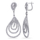 Original AMOUR 3 CT TW Diamond Layered Drop Earrings In 14K White Gold