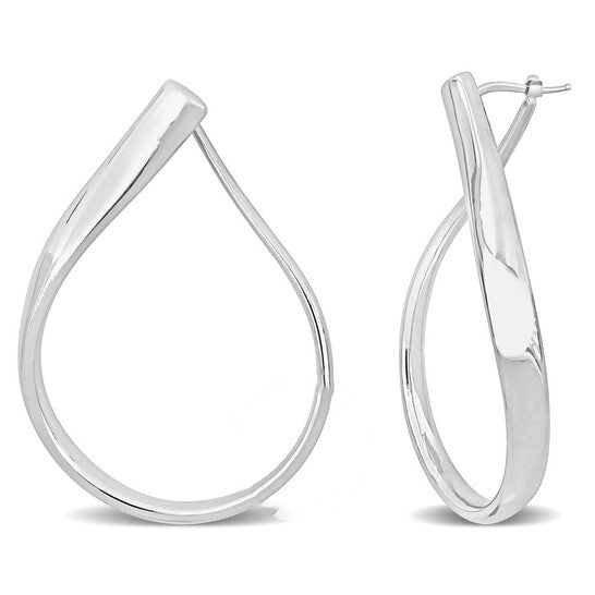 Original AMOUR 30mm Twisted Hoop Earrings In 14K White Gold