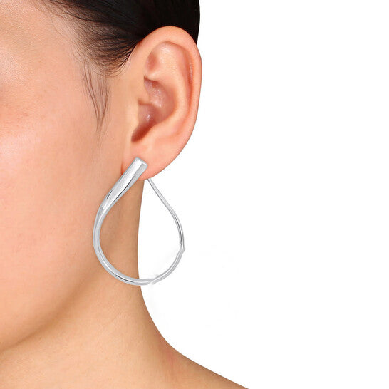 Original AMOUR 30mm Twisted Hoop Earrings In 14K White Gold