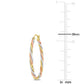 Original AMOUR Twisted Hoop Earrings In 3-Tone 10K White Yellow and Rose Gold