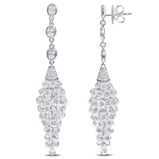 Original AMOUR 32 1/5 CT TW Diamond Chandelier Beaded Earrings In 18k White Gold