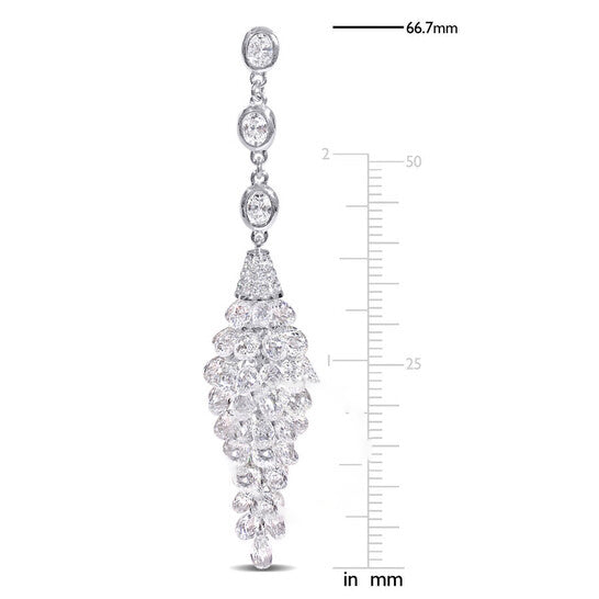 Original AMOUR 32 1/5 CT TW Diamond Chandelier Beaded Earrings In 18k White Gold