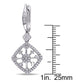 Original AMOUR 3/4 CT TW Diamond Filigree Openwork Drop Earrings In 14K White Gold