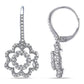 Original AMOUR 3/4 CT TW Diamond Floral Leverback Earrings In 14K White Gold