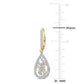 Original AMOUR 3/4 CT TDW Diamond Open Design Teardrop Leverback Earrings In 14K Yellow Gold