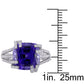 Original Amour 3/4 CT TW Diamond and 7 1/6 CT TGW Tanzanite Cocktail Split Shank Ring in 14k White Gold