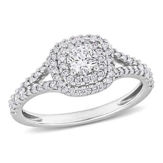 Original Amour 3/4 CT TW Diamond Split-Shank Engagement Ring in 14k White Gold