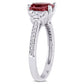 Original Amour 3/4 CT TW Trapezoid and Round Diamond and Pink Tourmaline 3-stone Engagement Ring in 14k White Gold