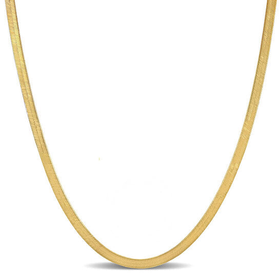 Original AMOUR 3.5mm Flex Herringbone Chain Necklace In 10K Yellow Gold, 18 In