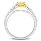 Original Amour 4/5 CT TGW Yellow Sapphire and 1/3 CT TW Diamond Bridal Ring Set in 14K White Gold