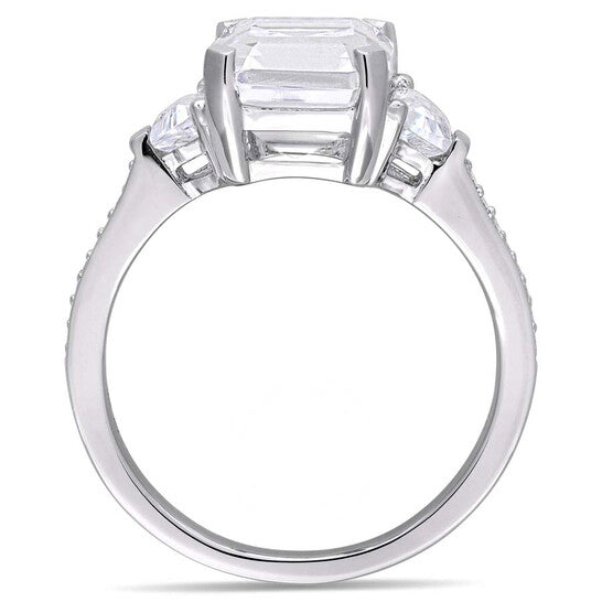 Original Amour 5 1/5 CT TGW White Topaz and Diamond Accent Estate Ring in Sterling Silver