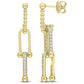 Original AMOUR 5/8 CT TW Diamond Link Drop Earrings In 14K Yellow Gold