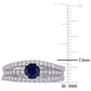 Original Amour 5/8 CT TGW Diffused Sapphire and 5/8 CT TW Diamond Bridal set Ring in 14k White Gold