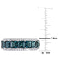 Original Amour 6 3/4 CT TGW London Blue Topaz and 5/8 CT TW Diamond Square Eternity Ring in 14k White Gold