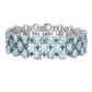 Original AMOUR 63 1/10 CT TGW London & Sky Blue Topaz Cuff Bracelet In Sterling Silver