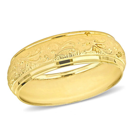 Original Amour 6mm Antique Filigree Wedding Band in 14k Yellow Gold