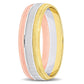 Original Amour 6mm Brushed Finish Wedding Band in 14k 3-Tone Rose, White, and Yellow Gold