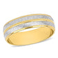 Original Amour 6mm Cubic Zirconia Matte Three Row Wedding Band in 14k 3-Tone Rose, Yellow, and White Gold