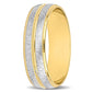 Original Amour 6mm Cubic Zirconia Matte Three Row Wedding Band in 14k 3-Tone Rose, Yellow, and White Gold