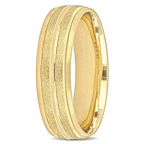 Original Amour 6mm Double Row Textured Wedding Band in 14k Yellow Gold