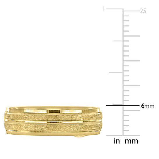 Original Amour 6mm Double Row Textured Wedding Band in 14k Yellow Gold