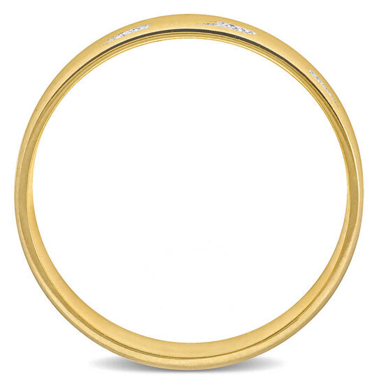 Original Amour 6mm Ribbed and Striped Curved Wedding Band in 14k Yellow Gold