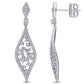 Original AMOUR 7/8 CT TW Diamond Teardrop Vintage Earrings In 14K White Gold