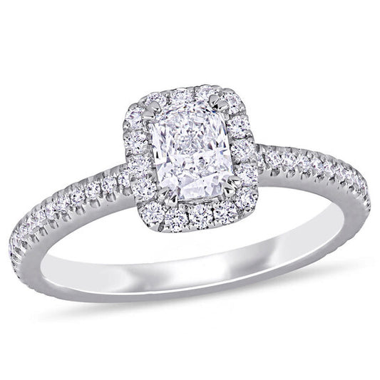 Original Amour 7/8 CT TW Diamond Halo Engagement Ring in 14k White Gold