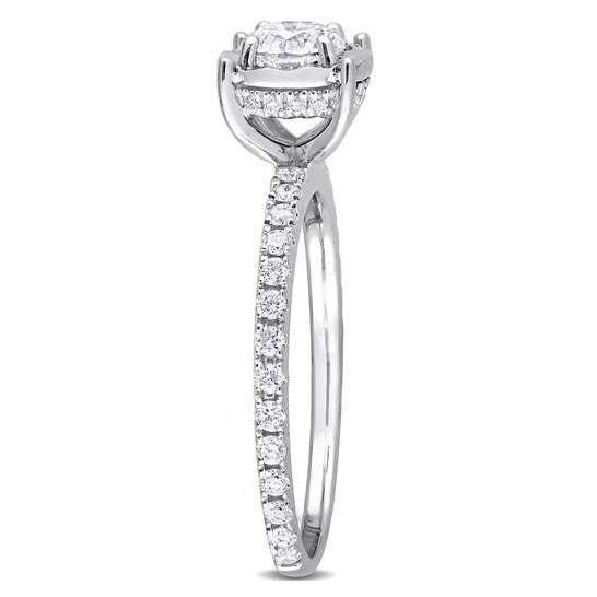 Original Amour 7/8 Ct TW Diamond Halo Engagement Ring in 14k White Gold